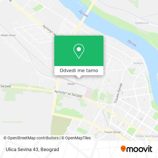 Ulica Sevina 43 mapa