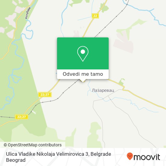 Ulica Vladike Nikolaja Velimirovica 3 mapa