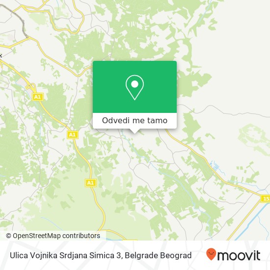 Ulica Vojnika Srdjana Simica 3 mapa