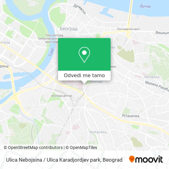 Ulica Nebojsina / Ulica Karadjordjev park mapa