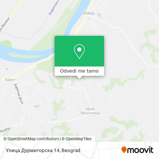 Улица Дурмиторска 14 mapa