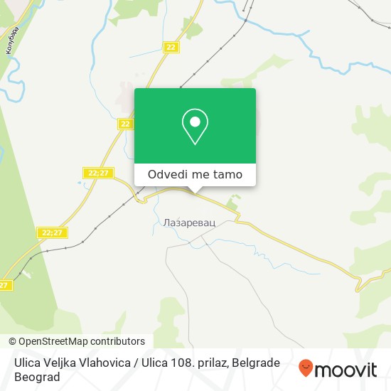 Ulica Veljka Vlahovica / Ulica 108. prilaz mapa