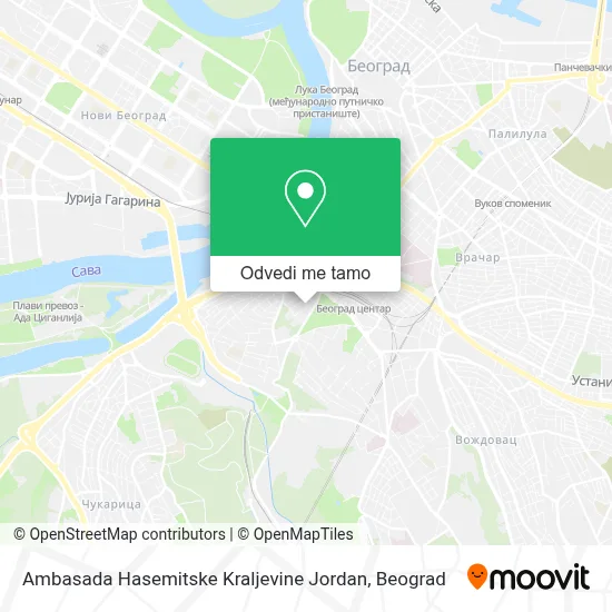 Ambasada Hasemitske Kraljevine Jordan mapa