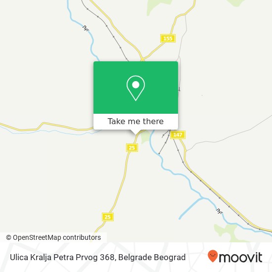 Ulica Kralja Petra Prvog 368 mapa