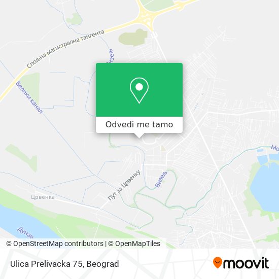 Ulica Prelivacka 75 mapa