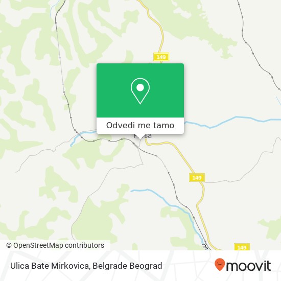 Ulica Bate Mirkovica mapa