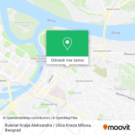 Bulevar Kralja Aleksandra / Ulica Kneza Milosa mapa