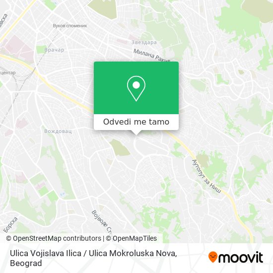 Ulica Vojislava Ilica / Ulica Mokroluska Nova mapa