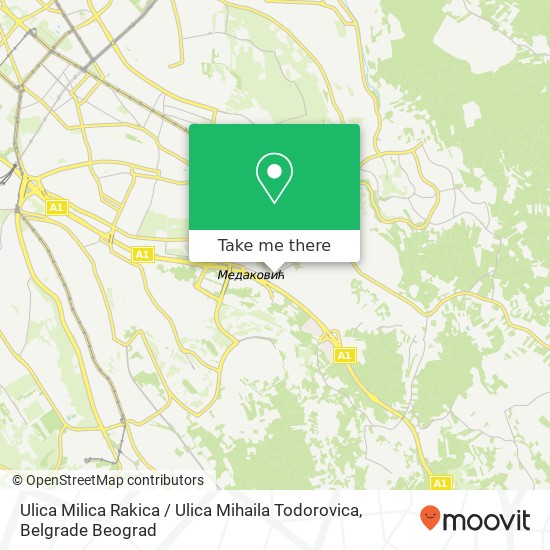 Ulica Milica Rakica / Ulica Mihaila Todorovica mapa