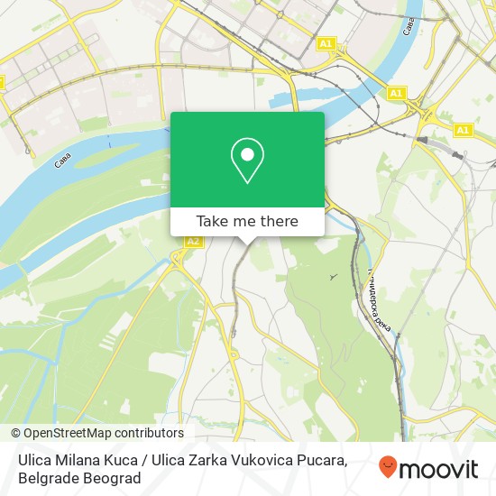 Ulica Milana Kuca / Ulica Zarka Vukovica Pucara mapa