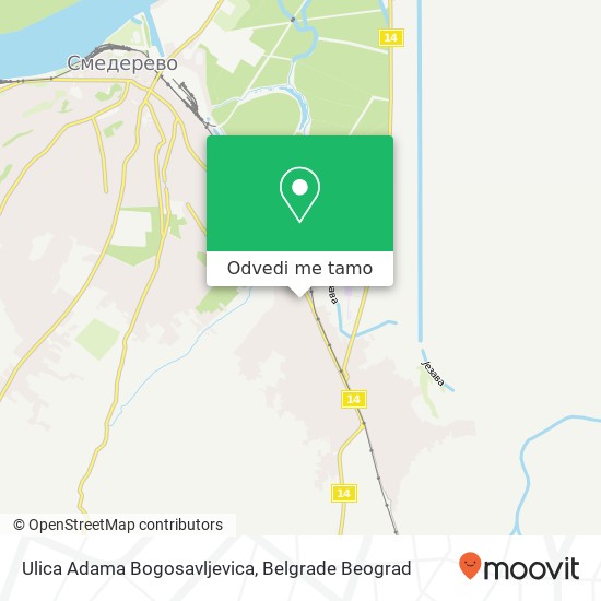 Ulica Adama Bogosavljevica mapa