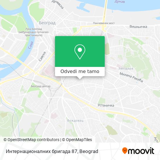 Интернационалних бригада 87 mapa