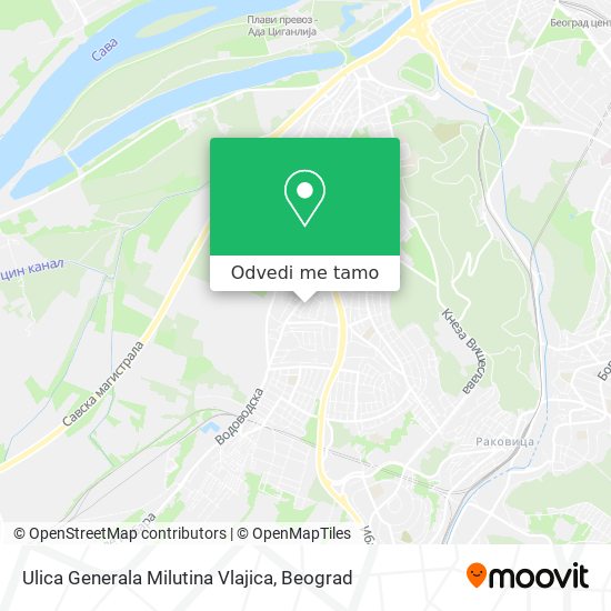 Ulica Generala Milutina Vlajica mapa