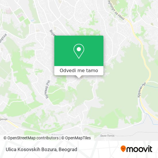 Ulica Kosovskih Bozura mapa