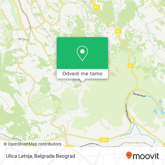 Ulica Letnja mapa