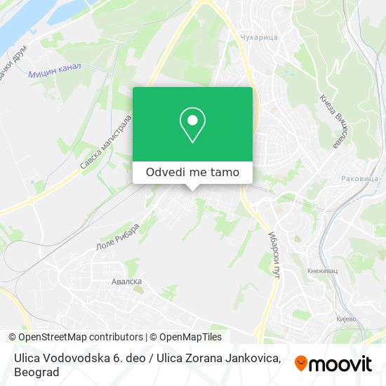 Ulica Vodovodska 6. deo / Ulica Zorana Jankovica mapa