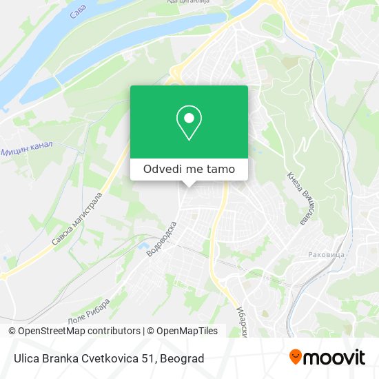 Ulica Branka Cvetkovica 51 mapa