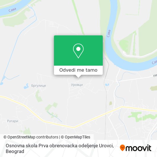 Osnovna skola Prva obrenovacka odeljenje Urovci mapa