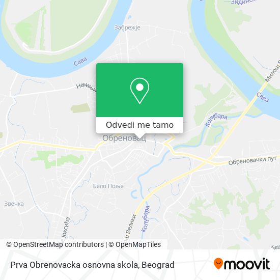 Prva Obrenovacka osnovna skola mapa