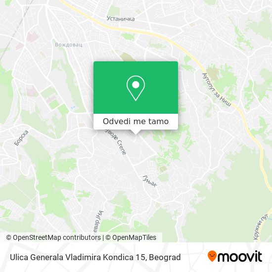 Ulica Generala Vladimira Kondica 15 mapa