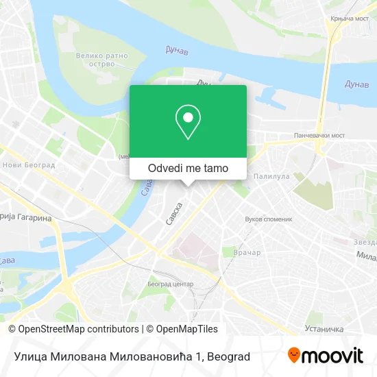 Улица Милована Миловановића 1 mapa