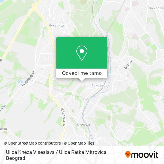 Ulica Kneza Viseslava / Ulica Ratka Mitrovica mapa