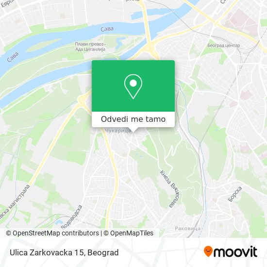 Ulica Zarkovacka 15 mapa