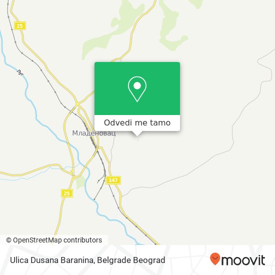 Ulica Dusana Baranina mapa