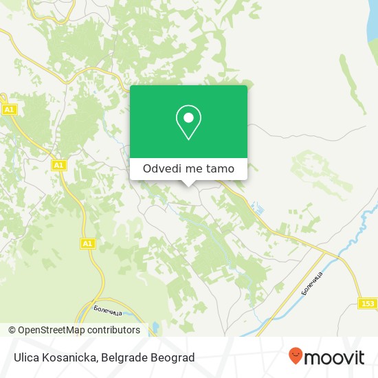 Ulica Kosanicka mapa