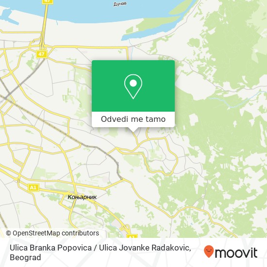 Ulica Branka Popovica / Ulica Jovanke Radakovic mapa