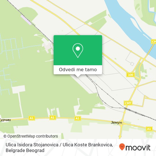 Ulica Isidora Stojanovica / Ulica Koste Brankovica mapa