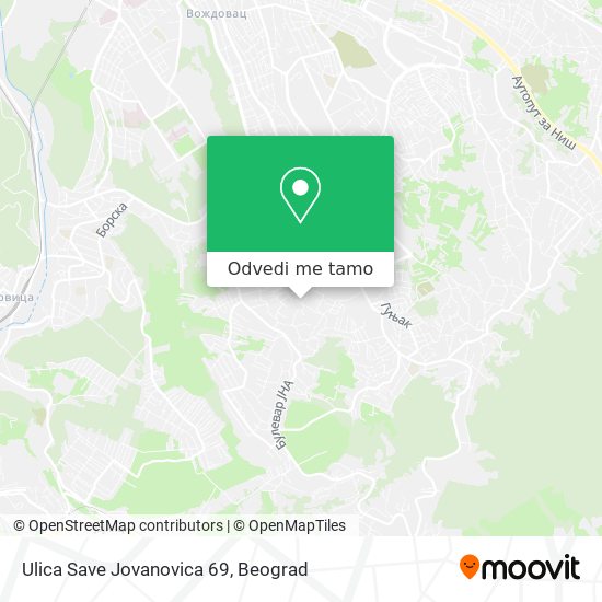 Ulica Save Jovanovica 69 mapa