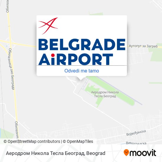 Аеродром Никола Тесла Београд mapa