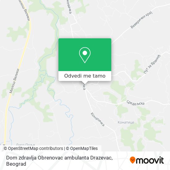 Dom zdravlja Obrenovac ambulanta Drazevac mapa