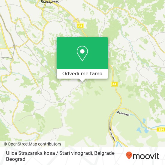 Ulica Strazarska kosa / Stari vinogradi mapa