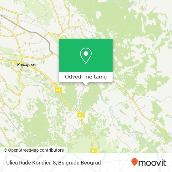 Ulica Rade Kondica 8 mapa