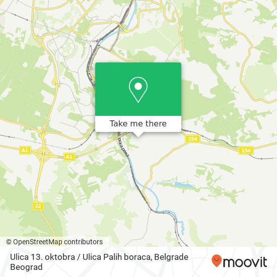 Ulica 13. oktobra / Ulica Palih boraca mapa