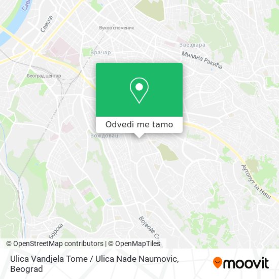 Ulica Vandjela Tome / Ulica Nade Naumovic mapa