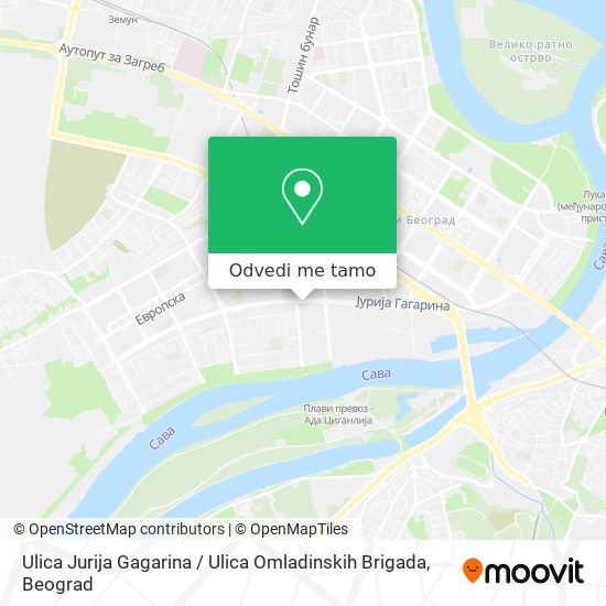 Ulica Jurija Gagarina / Ulica Omladinskih Brigada mapa