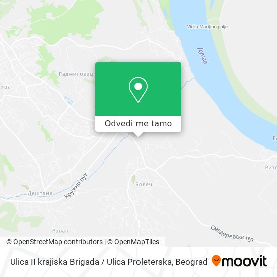 Ulica II krajiska Brigada / Ulica Proleterska mapa