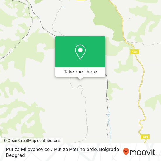 Put za Milovanovice / Put za Petrino brdo mapa