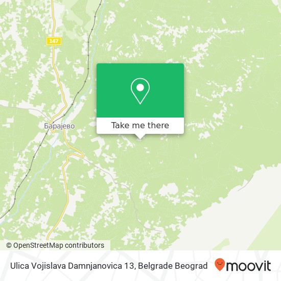 Ulica Vojislava Damnjanovica 13 mapa