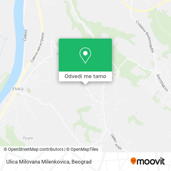 Ulica Milovana Milenkovica mapa
