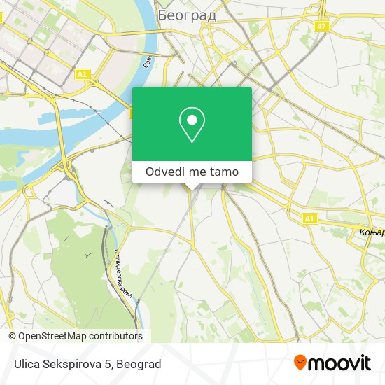 Ulica Sekspirova 5 mapa