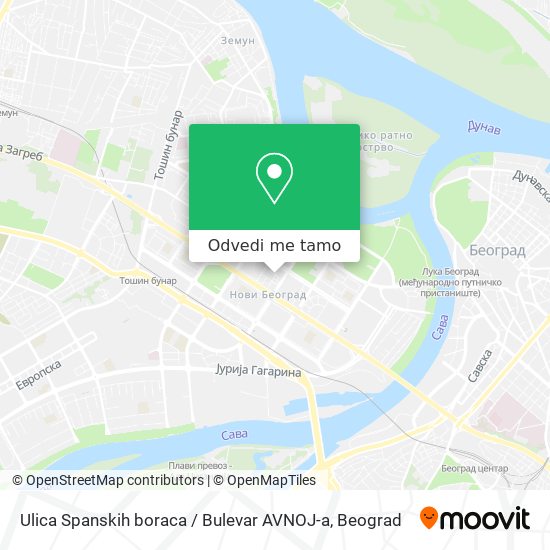 Ulica Spanskih boraca / Bulevar AVNOJ-a mapa