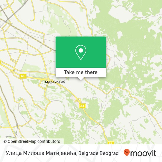 Улица Милоша Матијевића mapa