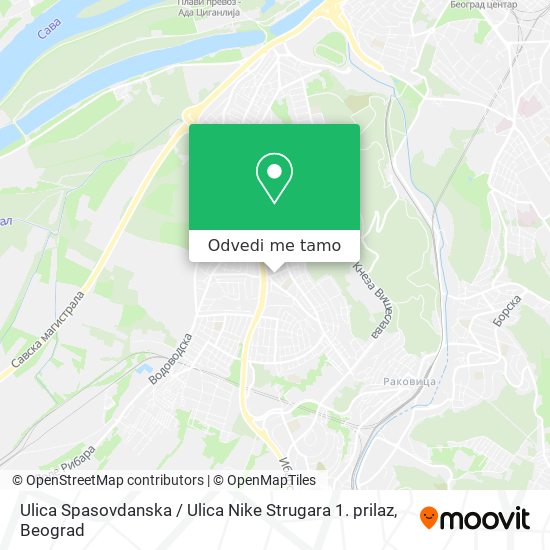 Ulica Spasovdanska / Ulica Nike Strugara 1. prilaz mapa