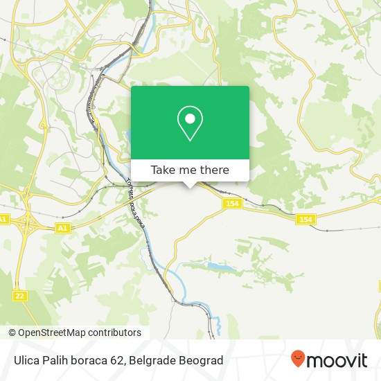 Ulica Palih boraca 62 mapa