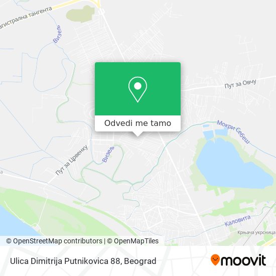 Ulica Dimitrija Putnikovica 88 mapa