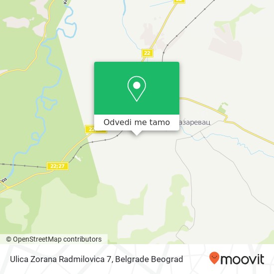 Ulica Zorana Radmilovica 7 mapa